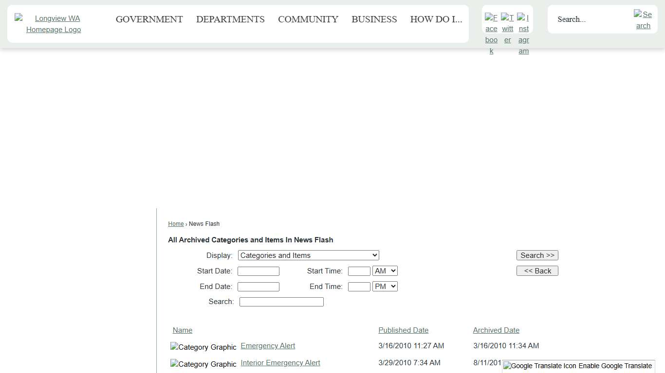 News Flash • Longview, WA • CivicEngage